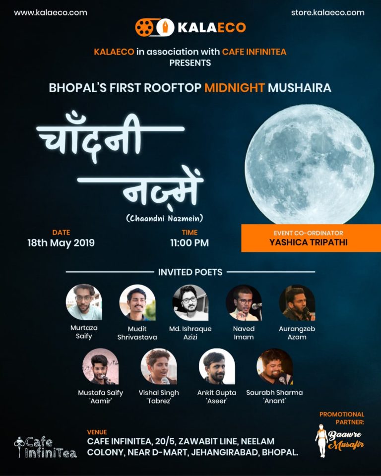 Poster for the Midnight Rooftop Mushaira 'Chaandni Nazmein'